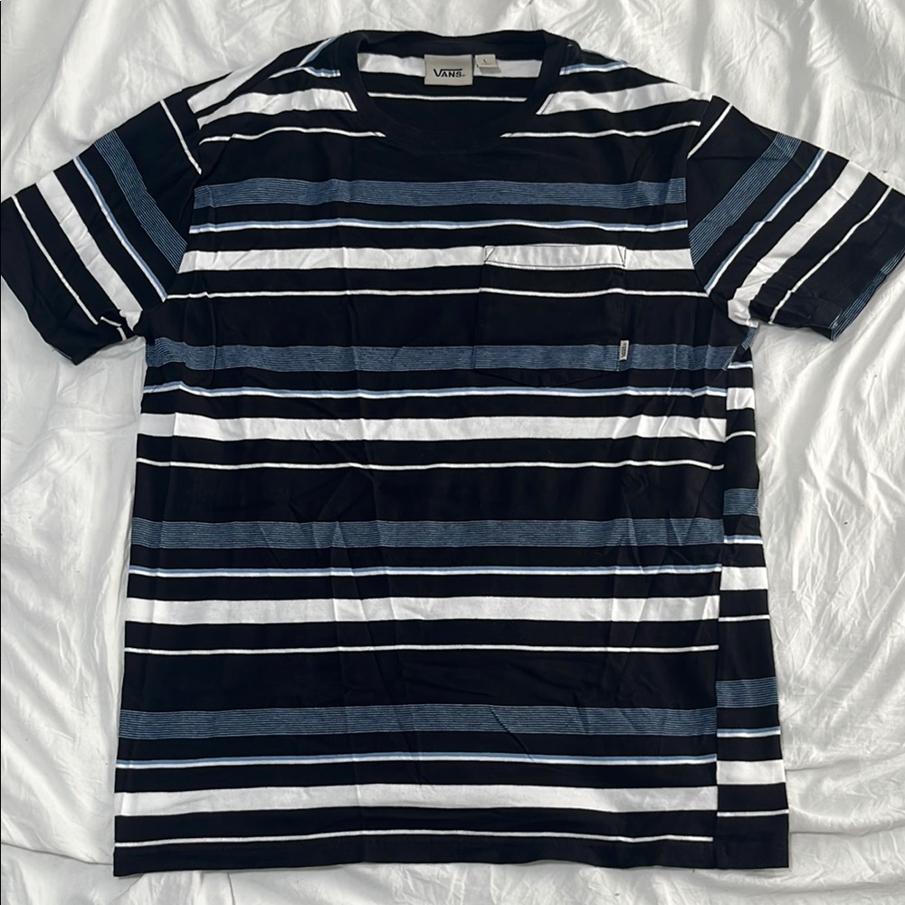 Vans Black and Blue Striped Men's Shirt
